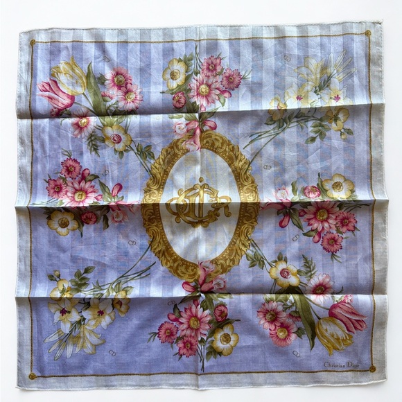 Dior Accessories - CHRISTIAN DIOR | Vintage Floral Baroque Scarf | 19”x19”